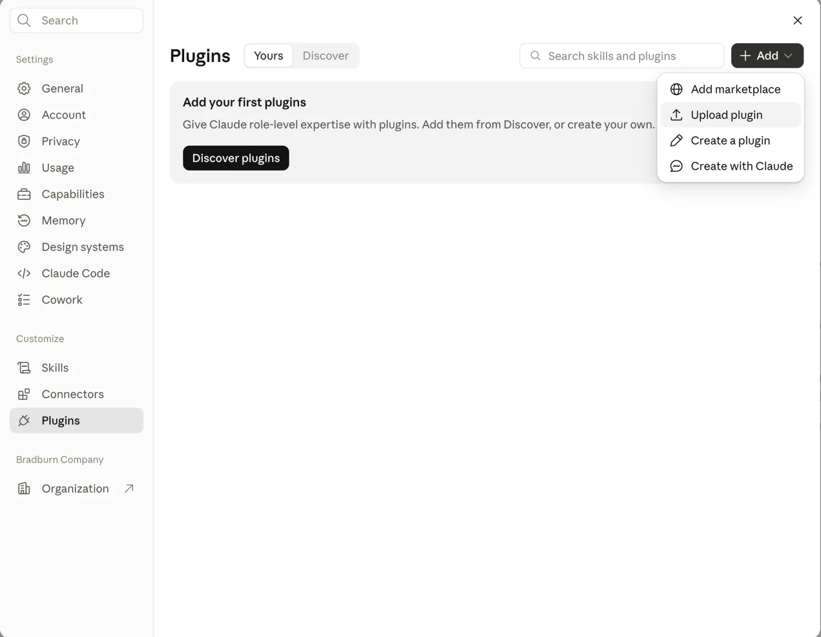 Add menu with Upload plugin